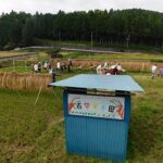 【富士宮市】「羽鮒の里」で小学生が脱穀作業