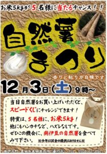 【南伊豆町】南伊豆湯の花、「自然薯まつり」開催！〈ふじのくに美しく品格のある邑「日野 元気な百姓達の里」〉