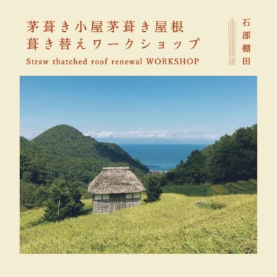 【松崎町】石部棚田「茅葺き小屋茅葺き屋根 葺き替えワークショップ」開催！