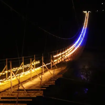 【川根本町】恋金橋(塩郷の吊り橋)のイルミネーション始まりました